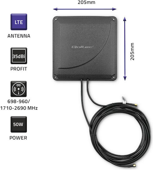 Qoltec External 4G Omnidirectional Antenna 35dBi with SMA Connection 57041