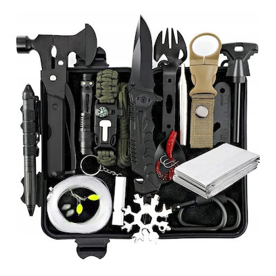 Bracelet Survival with Knife Black