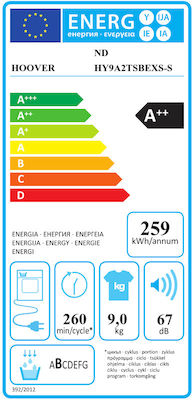 Hoover ND HY9A2TSBEXS-S Στεγνωτήριο 9kg A++ με Αντλία Θερμότητας