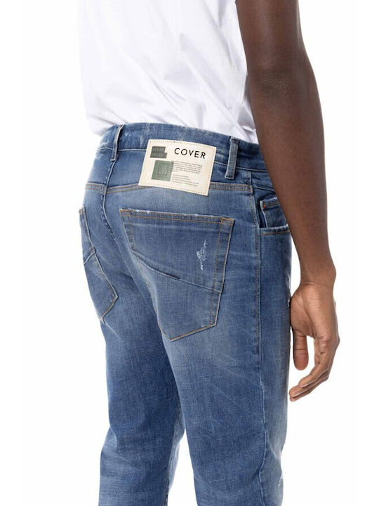 Men's Jeans Pants Elastic with Slim Fit navy-blue