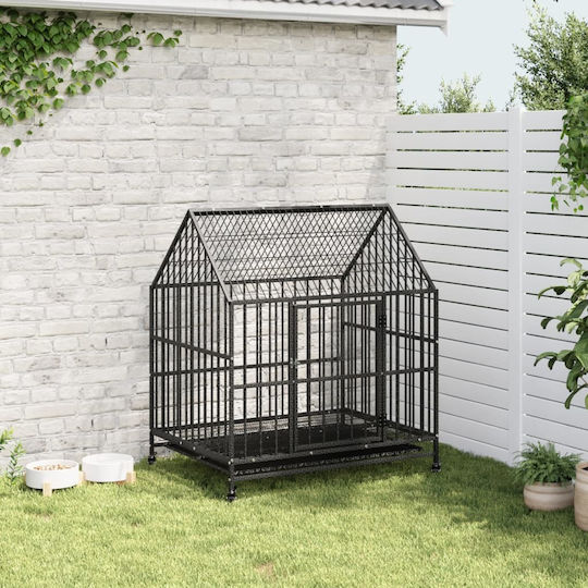 vidaXL Dog Wire Cage Black 100x77x117cm