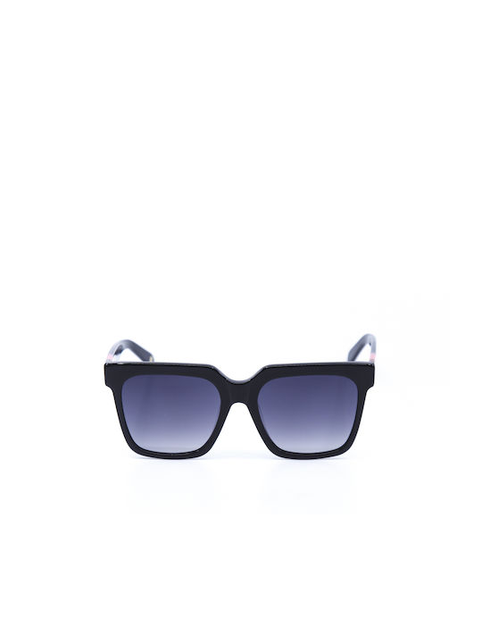 Monte Como Women's Sunglasses with Black Plastic Frame and Blue Gradient Lens AT8104 C01