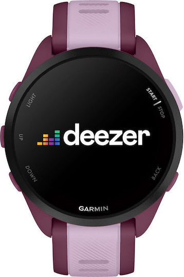 Garmin Forerunner 165 Music 43mm Wasserdicht Smartwatch mit Pulsmesser (Berry/Lilac)