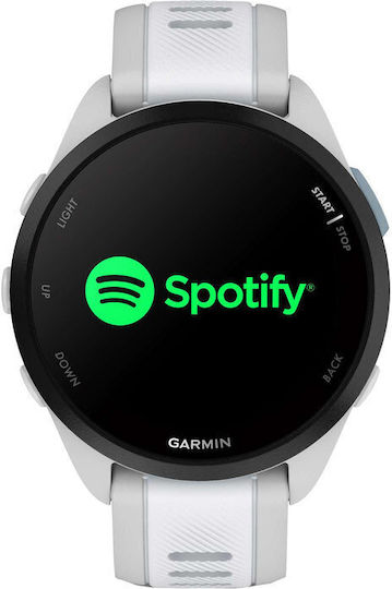 Garmin Forerunner 165 Music 43mm Wasserdicht Smartwatch mit Pulsmesser (Mist Gray/Whitestone)