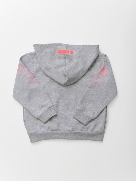 Kids Sweatshirt Cardigan with Hood Gray