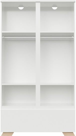 Rabbit Δίφυλλη Ντουλάπα Λευκή 101x54x180cm