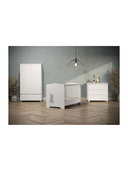 Rabbit Two Door Wardrobe White 101x54x180cm