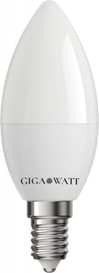 GigaWatt Λάμπα LED 9W για Ντουί E14 και Σχήμα C37 Θερμό Λευκό 880lm