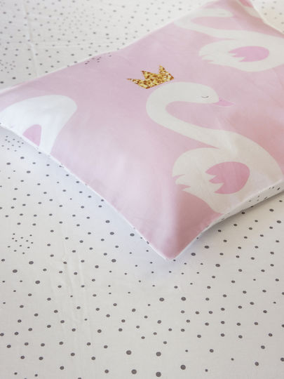 Kocoon Swan Βρεφικό Κουβερλί Βαμβακερό Ροζ 110x150cm