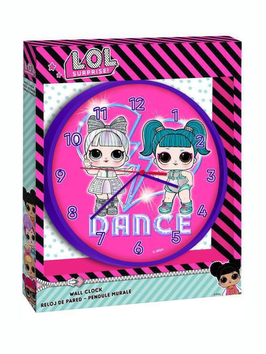 Kids Euroswan Kids Wooden Wall Clock Lol Surprise Dance 32.5x25cm