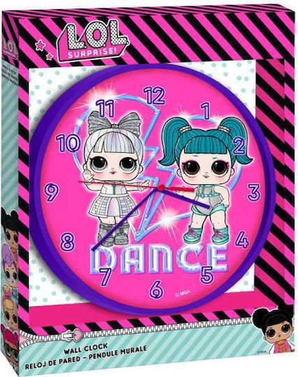 Kids Euroswan Ceas de Perete pentru Copii Lol Surprise Dance Lemn 32.5x25cm