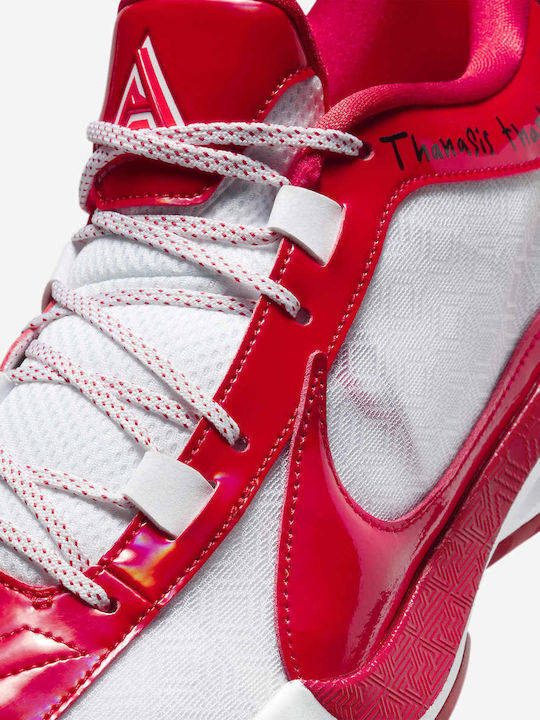 Giannis Freak 5 All-Star "Thanasis Thanks For Sharing" Χαμηλά Μπασκετικά Παπούτσια University Red / Bright Crimson / Λευκό