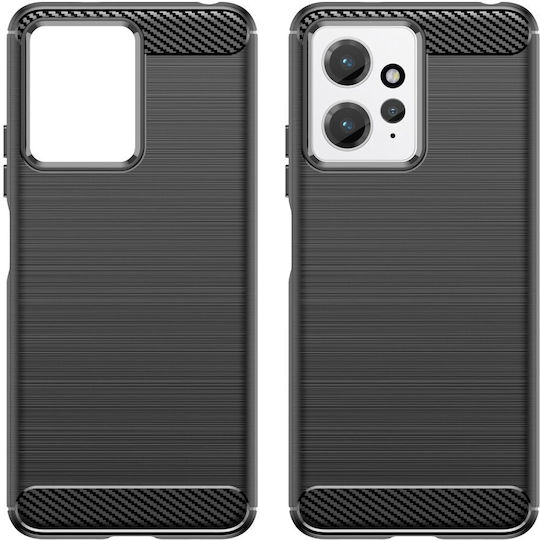 Umschlag Rückseite Kunststoff / Silikon Schwarz (Redmi Note 12 4G)