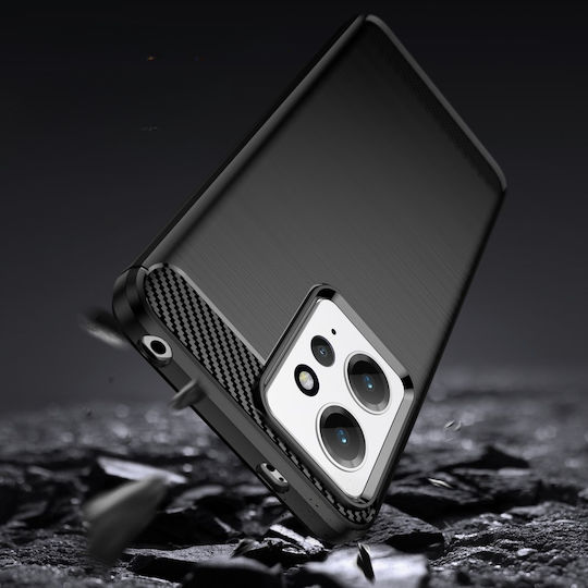 Umschlag Rückseite Kunststoff / Silikon Schwarz (Redmi Note 12 4G)