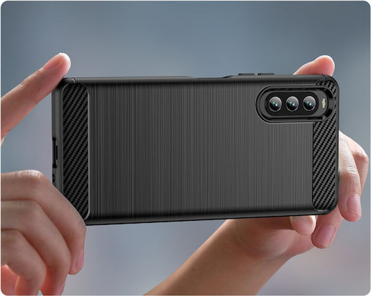 Back Cover Plastic / Silicon Negru (Xperia 10 IV)