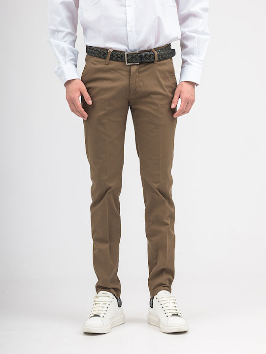 Fourten Industry Men's Trousers Chino in Slim Fit Brown