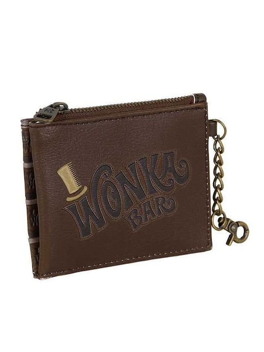 Karactermania Charlie And The Chocolate Factory Wonka Bar Παιδικό Πορτοφόλι με Φερμουάρ Καφέ