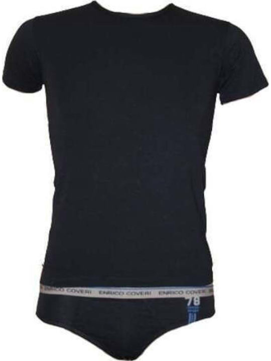 Enrico Coveri Kinder-Set Slip mit Unterhemd Blue 2Stück