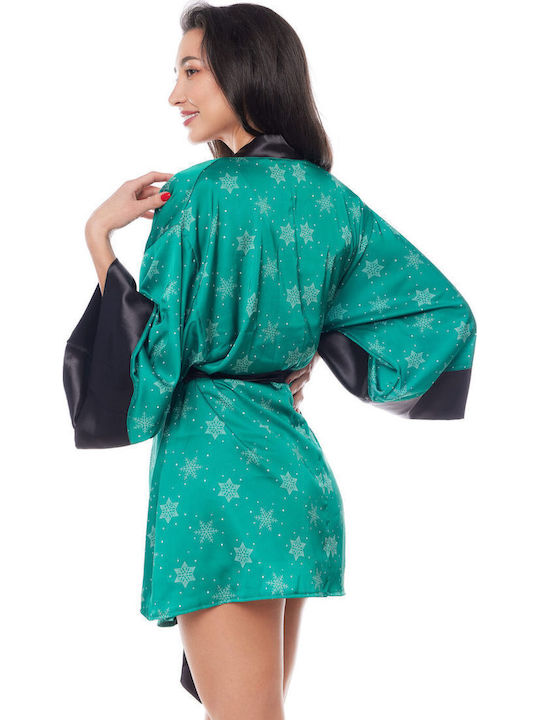 Anais Apparel Χειμερινή Γυναικεία Ρόμπα Πράσινη