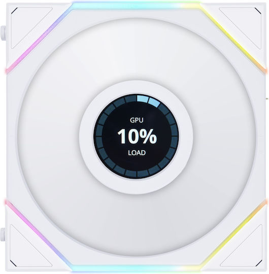 Lian Li UNI FAN TL LCD Case Fan 120mm with RGB Lighting and Connection 7-Pin 1pcs White