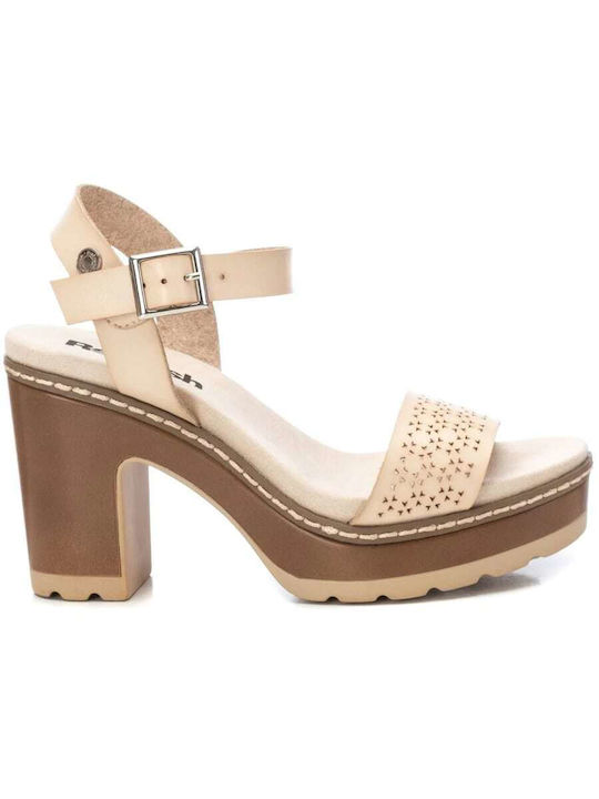 Refresh Anatomic Women's Sandals Beige with High Heel