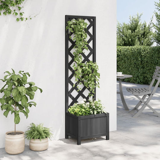 vidaXL Pot Wooden Black 30cm.