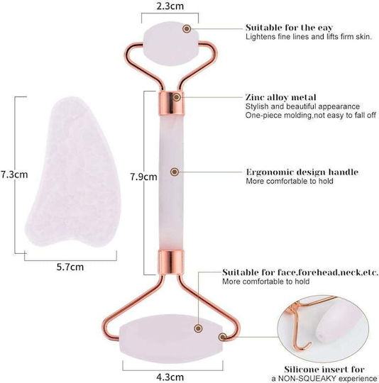 Intimonna Roller Facial și Instrument Gua Sha din Jad 2 Bucăți