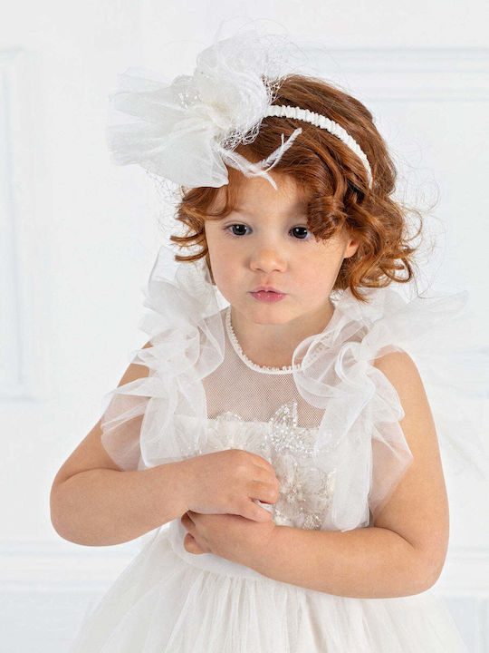 Designer's Cat White Baptism Dress made of Tulle