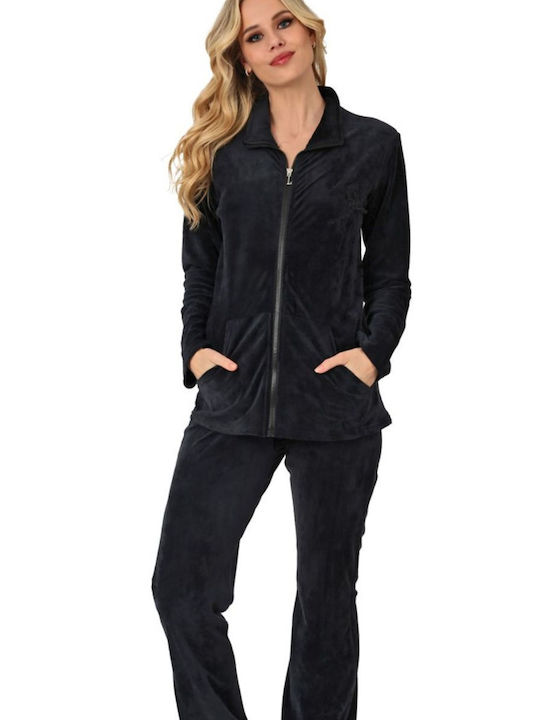 Tres Chic Women's Jogger Sweatpants Black Velvet