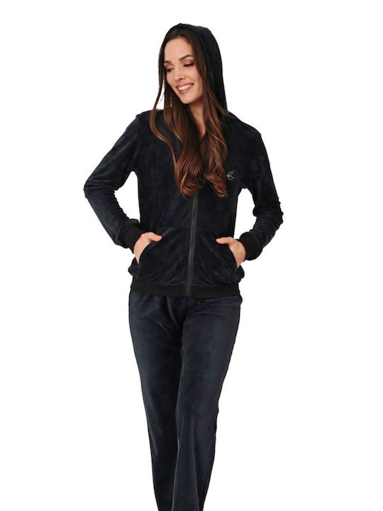 Tres Chic Women's Jogger Sweatpants Black Velvet