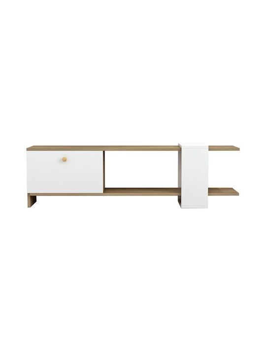 Έπιπλο Τηλεόρασης Henriette Λευκό Μ120xΠ25xΥ37cm