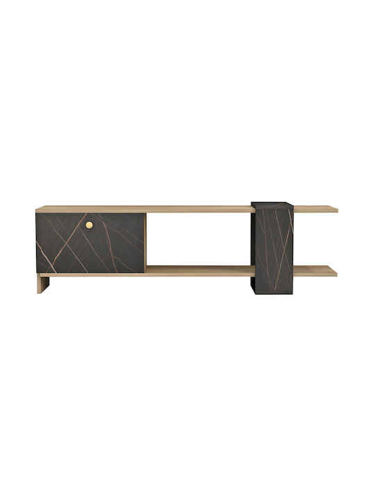 Henriette Black Marble TV Stand 120x25x37cm