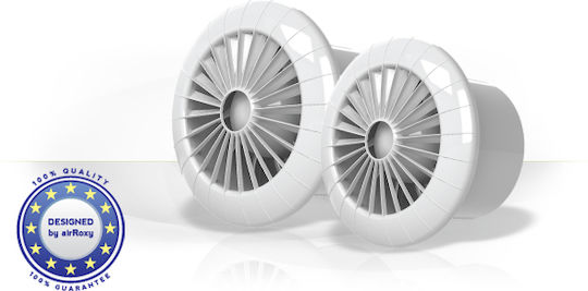 AirRoxy Arid Επιτοίχιος Εξαεριστήρας 100mm Λευκός
