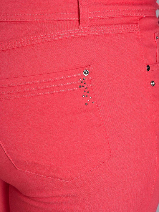 Bubble Chic Femei Bumbac Capri Pantaloni Coral