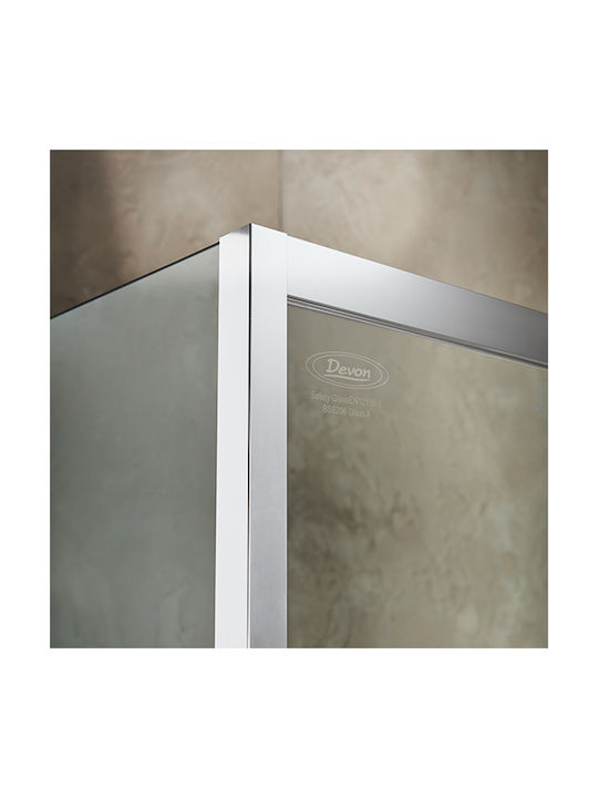 Devon Primus Plus Slider 2+2 Shower Screen for Shower with Sliding Door 201-204x195cm Clean Glass Chrome