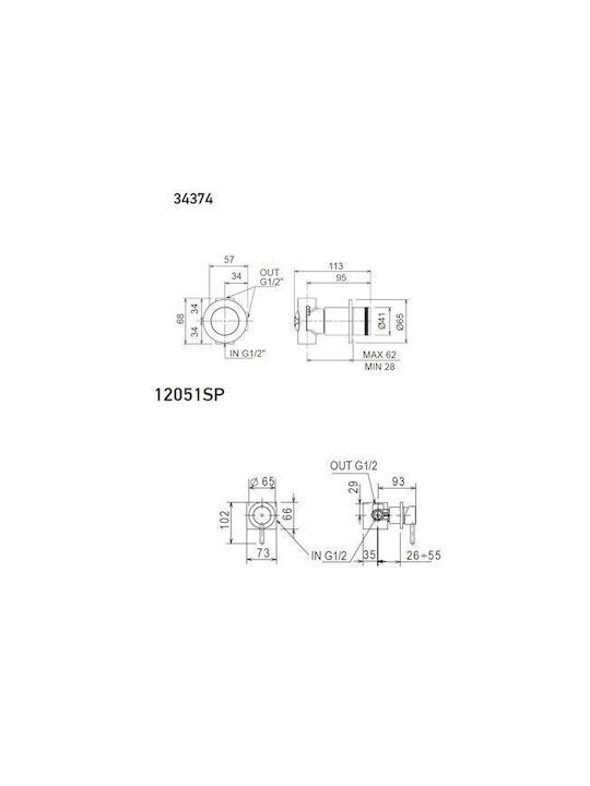 La Torre Tech Built-in Mixer, Diverter & Shower Head Set for Shower 3 Exits