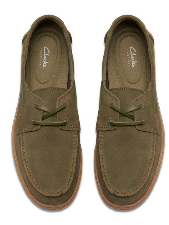 Clarks Suede Ανδρικά Μοκασίνια σε Πράσινο Χρώμα