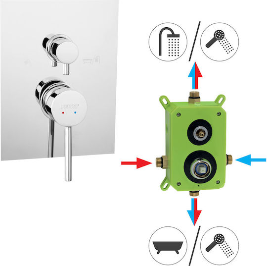 Ferro Fiesta für Dusche 2 Ausgänge Silber