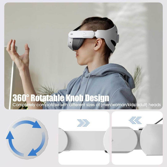 Orzero&Newzerol Aaz146x1 Elite Strap Replacement For Quest 3 VR Cover in White color