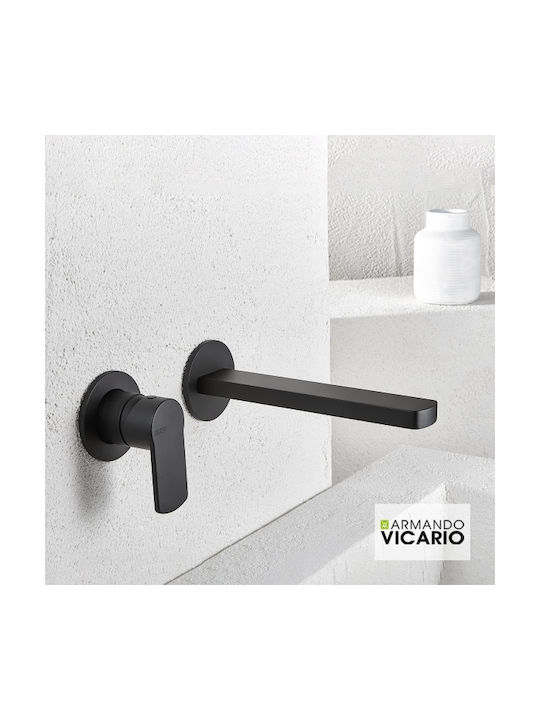 Armando Vicario Glam Set Mixer & Gură Îngropată pentru Lavabo Black Matt