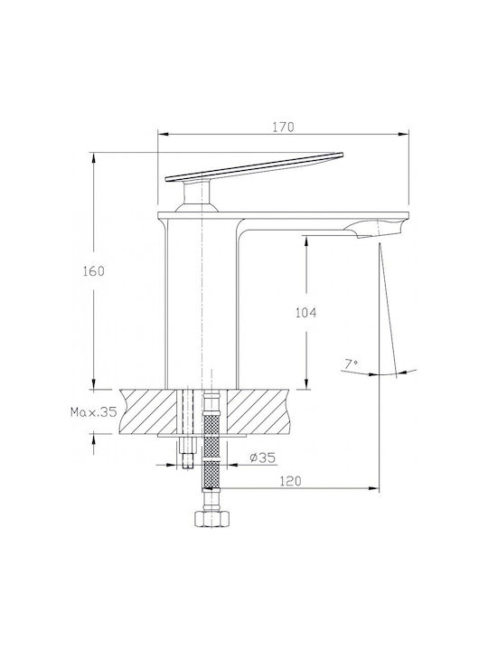 Inter Ceramic Αναμεικτική Μπαταρία Μπανιέρας Πλήρες Σετ