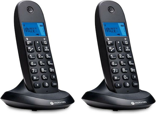 Motorola C100XCB+ Ασύρματο Τηλέφωνο Duo Μαύρο