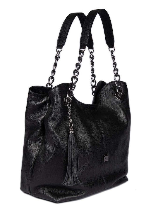 AT Collection Leather Women's Bag Shoulder Black