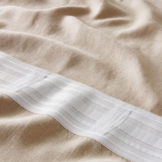 La Redoute Interieurs Κουρτίνα Παραθύρου με Τρέσα Μπεζ 250x140εκ.