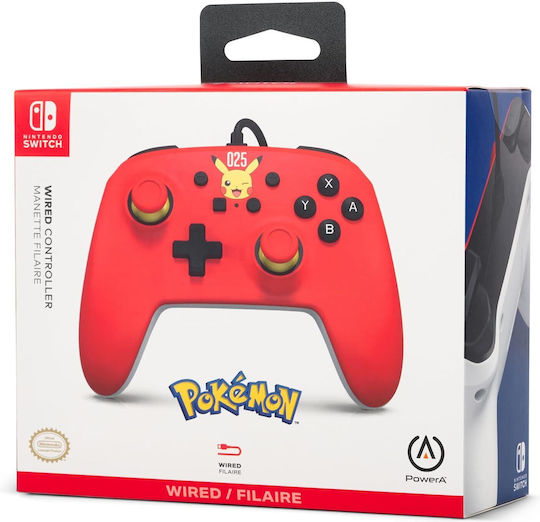PowerA 323392 Gamepad Cu Fir Pentru Switch Laughing Pikachu