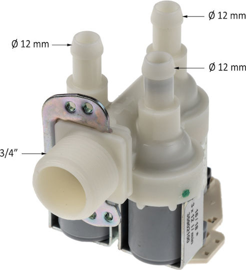 Miele Triple Valve for Washing Machine 90° 14mm 230V
