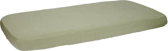 Little Dutch Little Cearșaf pentru bebeluși Pentru Patut Bumbac cu Cauciuc Verde 120x60buc