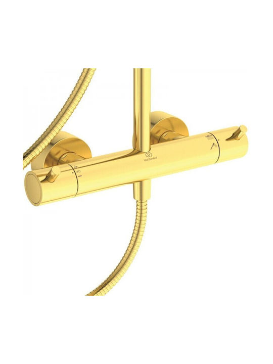 Ideal Standard Ceratherm T125 Στήλη Ντουζ με Μπαταρία 119.1cm Χρυσή