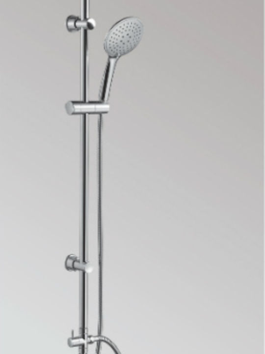 Teorema T-One Shower Column without Mixer 105cm Silver