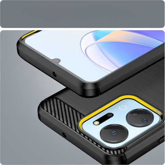 Back Cover Plastic / Silicon Negru (Honor X7a)